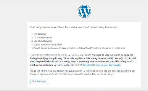 Bắt đầu cài đặt WordPress